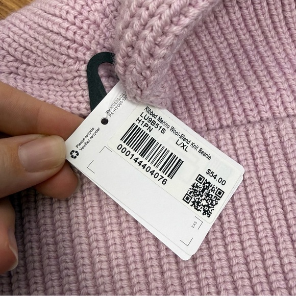 LULULEMON Pink Peony Ribbed Merino Wool-Blend Knit Beanie